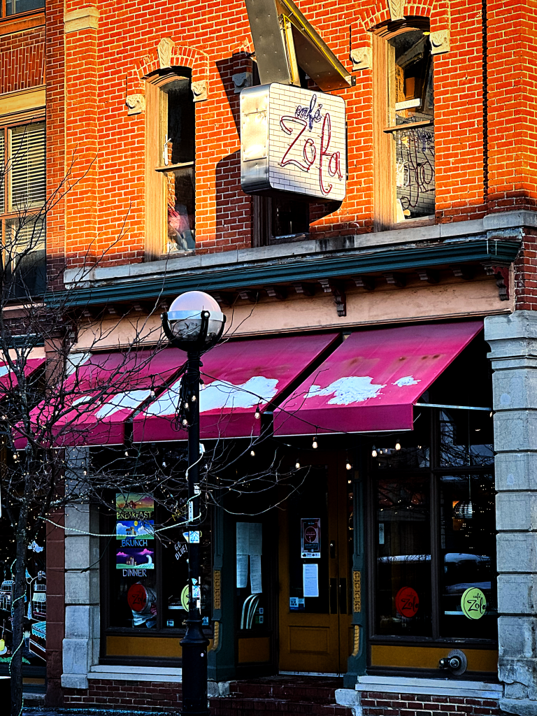 the storefront to Cafe Zola in Ann Arbor, MI